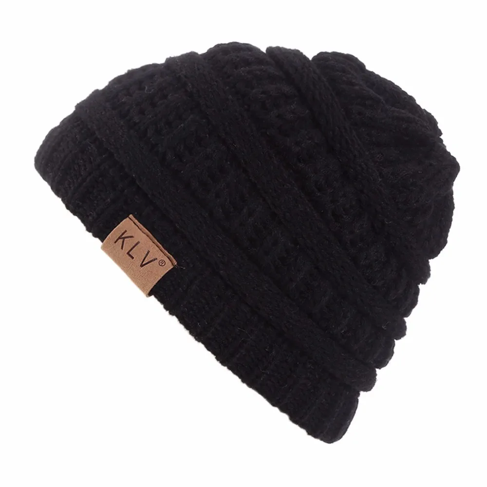 

KLV 2019 New Boy Girls Warm Crochet Winter Wool Knit Ski Beanie Skull Slouchy Caps Hat