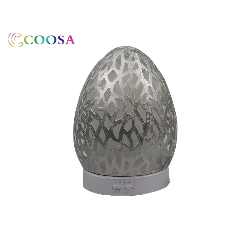 

Silver Egg Air Humidifier Mute Ultrasonic Essential Oil Diffuser 120ml Visable Cool Mist Maker 7 LED Colors Changing For Infant