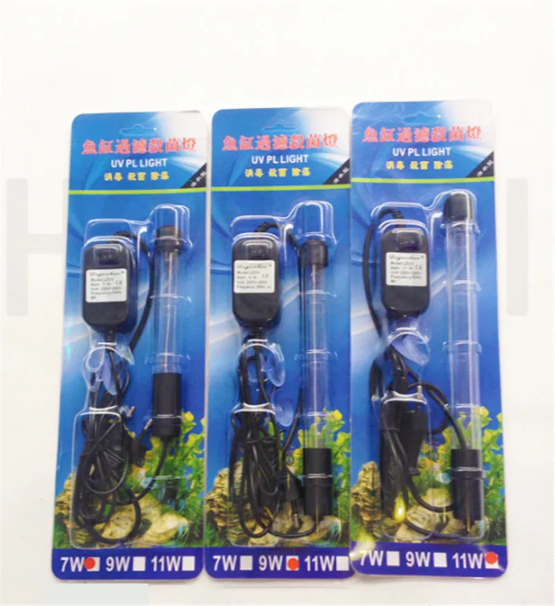 

UV PL light for aquarium submersible UV germicidal lamp fish tank sterilization algae removal 7W/9W/11W