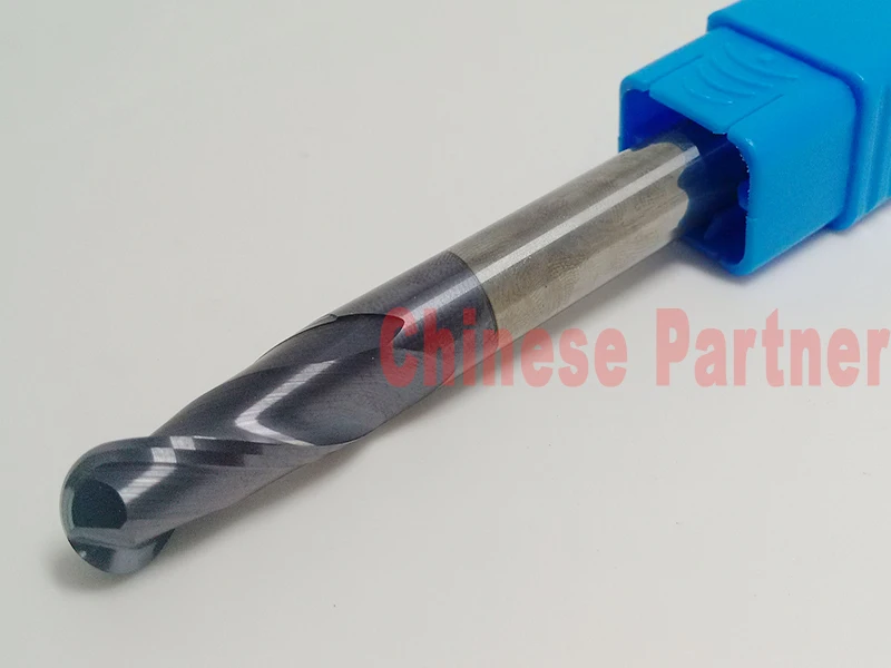 

2pcs radius=4mm hrc60 R4*16*D8*100 2 Flutes Ball nose end mill Spiral Bit Milling Tools CNC cutter Router bits