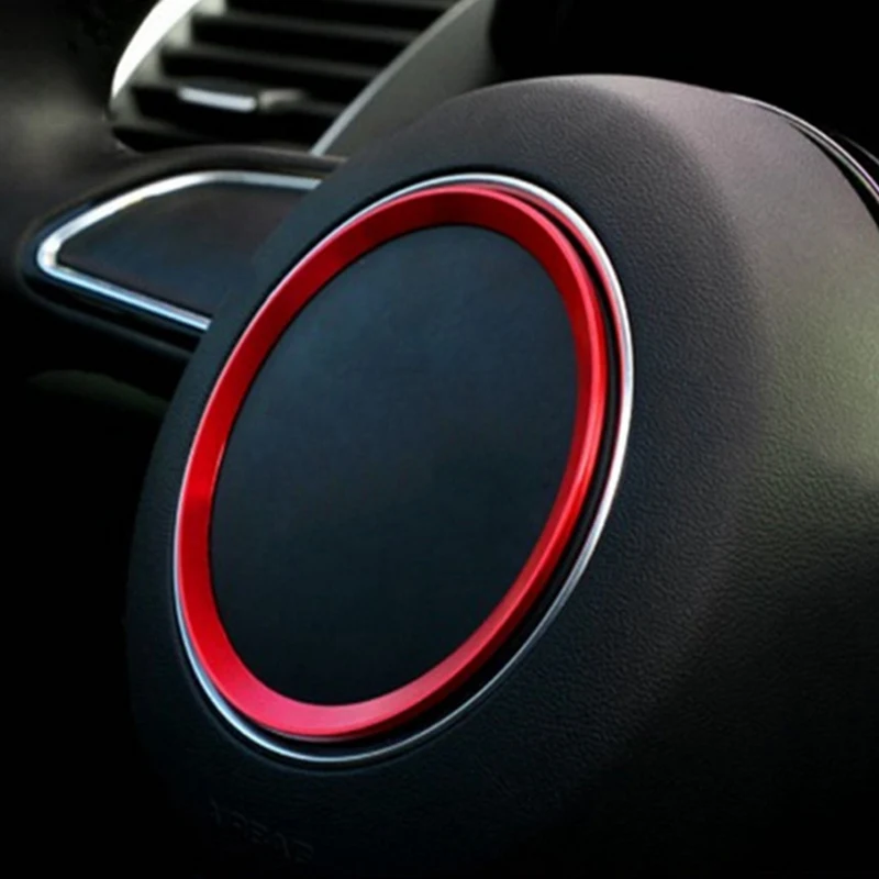 

Aviation Aluminum Alloy Car Steering Wheel Decoration Ring Sticker Logo Decals Car Styling For Audi A3 A4L Q3 Q5 A5 A6L