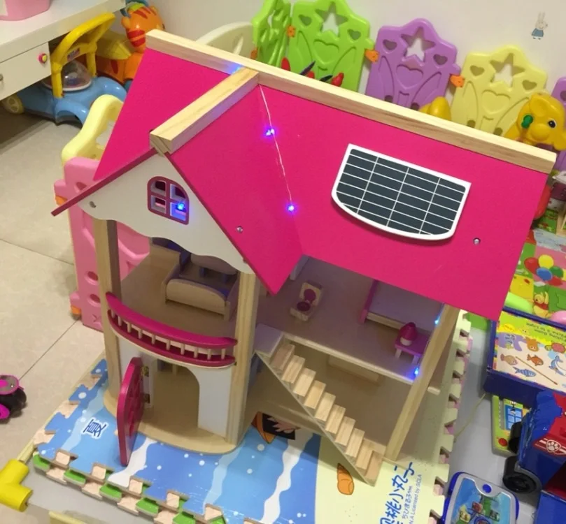 55*37*52 см, детский деревянный кукольный дом, игрушка для ролевых игр, деревянная кукольная вилла с кукольной мебели для девочек, подарок на день рождения