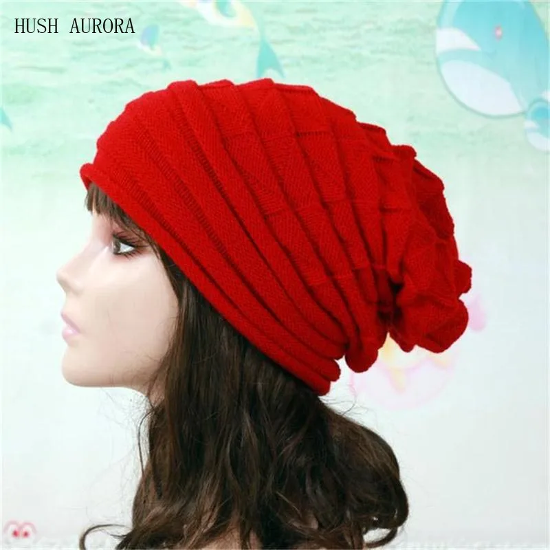 

Hot Sale High Quality New Autumn Winter Women Fashion Warm Crochet Knit Hip Pop Cycle Outdoor Beanies Skullies Slouchy Cap