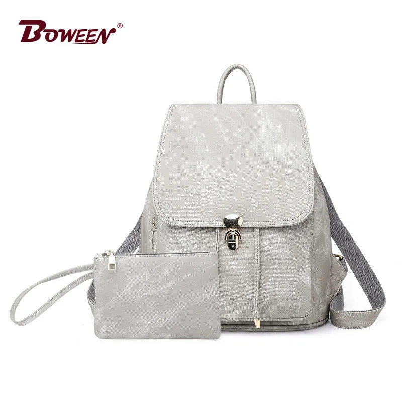 

Women backpack Vintage quality pu leather girl back pack female schoolbag for teenagers back bag drawstring bags Ladies Retro