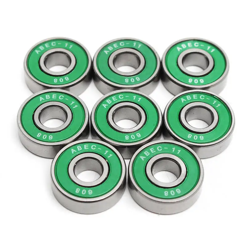 Mayitr 8PCS/set 608 ABEC-11 Skate Roller Inline Scooter Bearings Green Shields 8X22X7mm