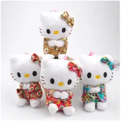 2017 Симпатичные Кимоно рисунок «Hello Kitty» плюшевые Игрушечные лошадки Цвет цветочный Kitty котенок кошка Neko ключевой мешок Подвески Куклы 11 см 12