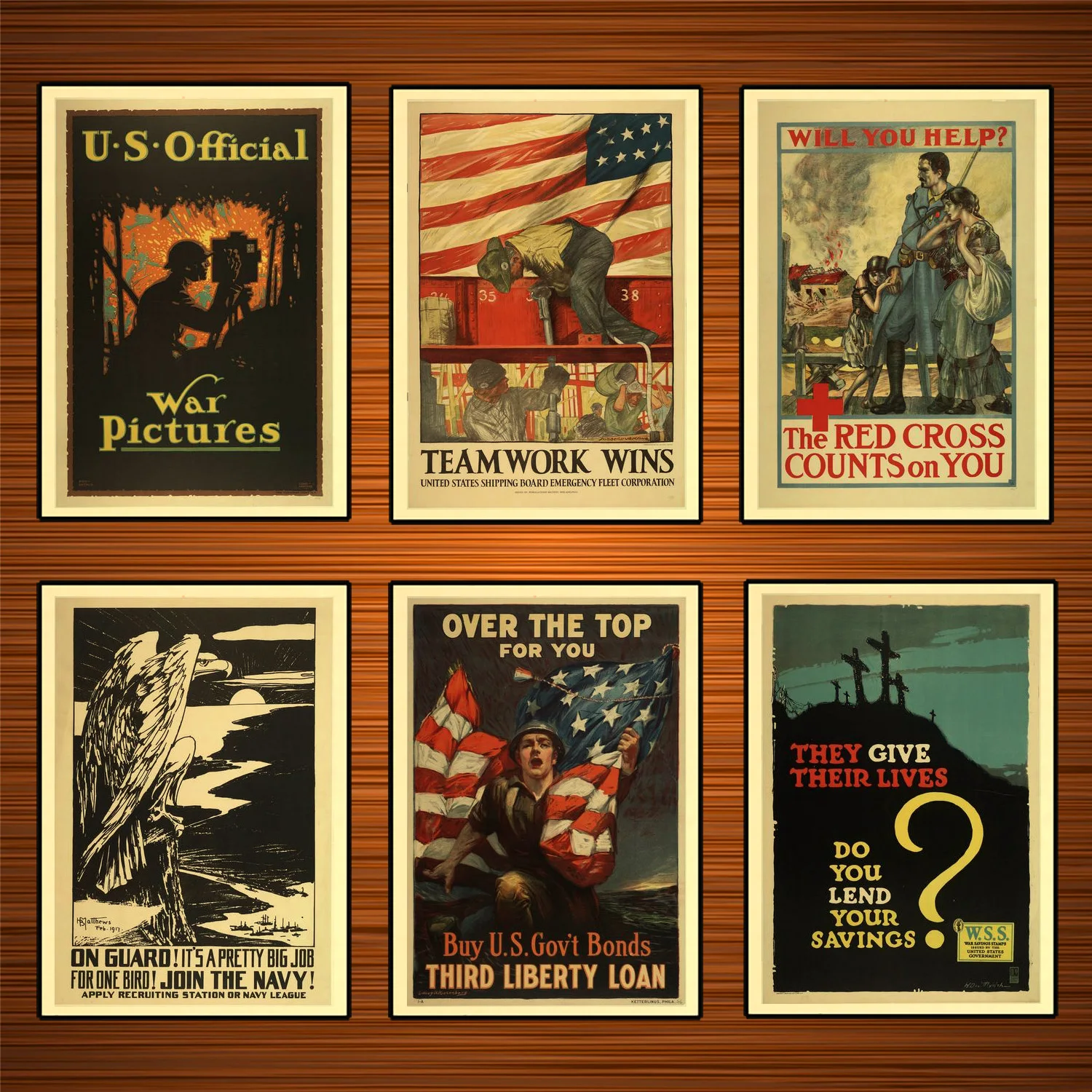 Винтаж 1910s США WW1 Радуга плакат работа в команде побед Классическая Тканевая