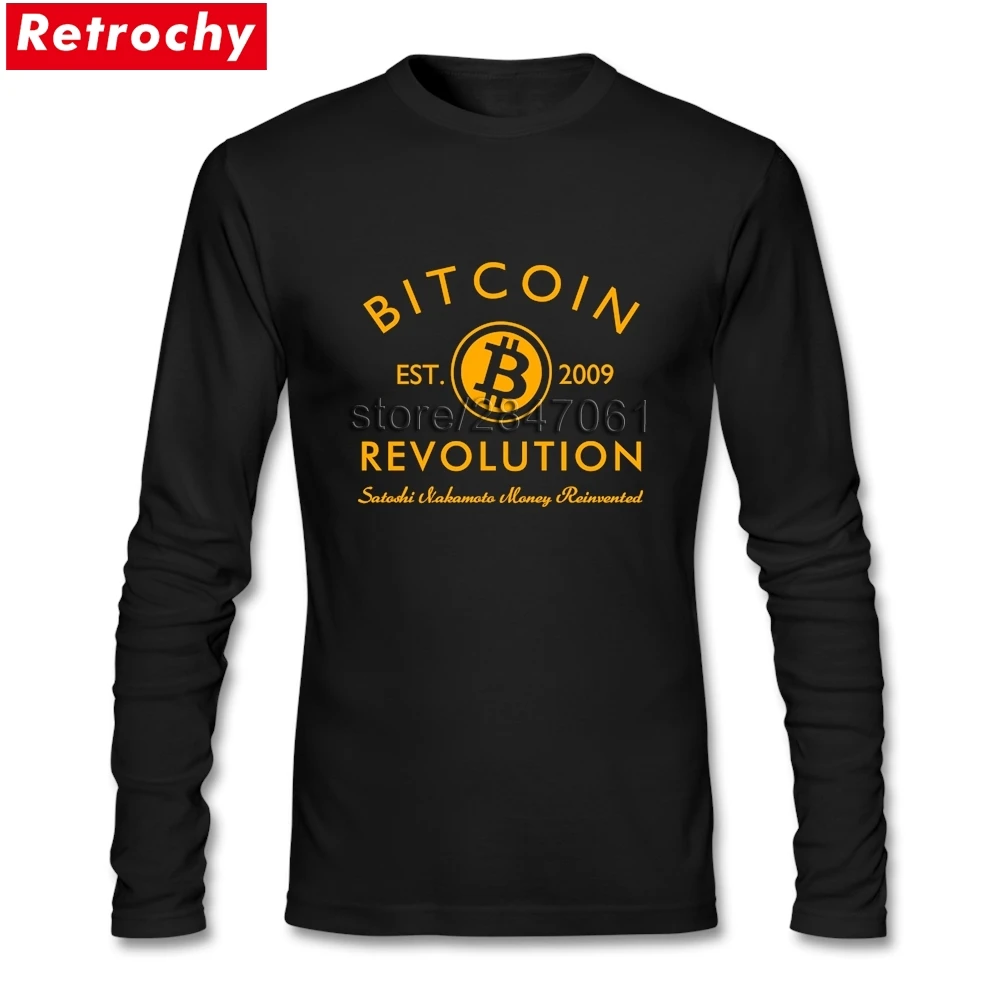 2021 Бренд 90S футболка Bitcoin революция Для мужчин Лучший облегающий с длинным