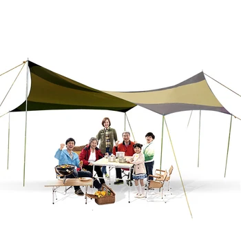 

Hexagon Sun Shelter with Poles UV 40+ Beach Tent Shade Tarp Pergola Camping Sunshade Gazebo Waterproof Awning Canopy
