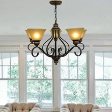 High Quality 5/6 Head Nordic Retro Iron Chandelier 110V/220v LED E27 Loft Lamps Light Lustre Design Staircase Chandeliers