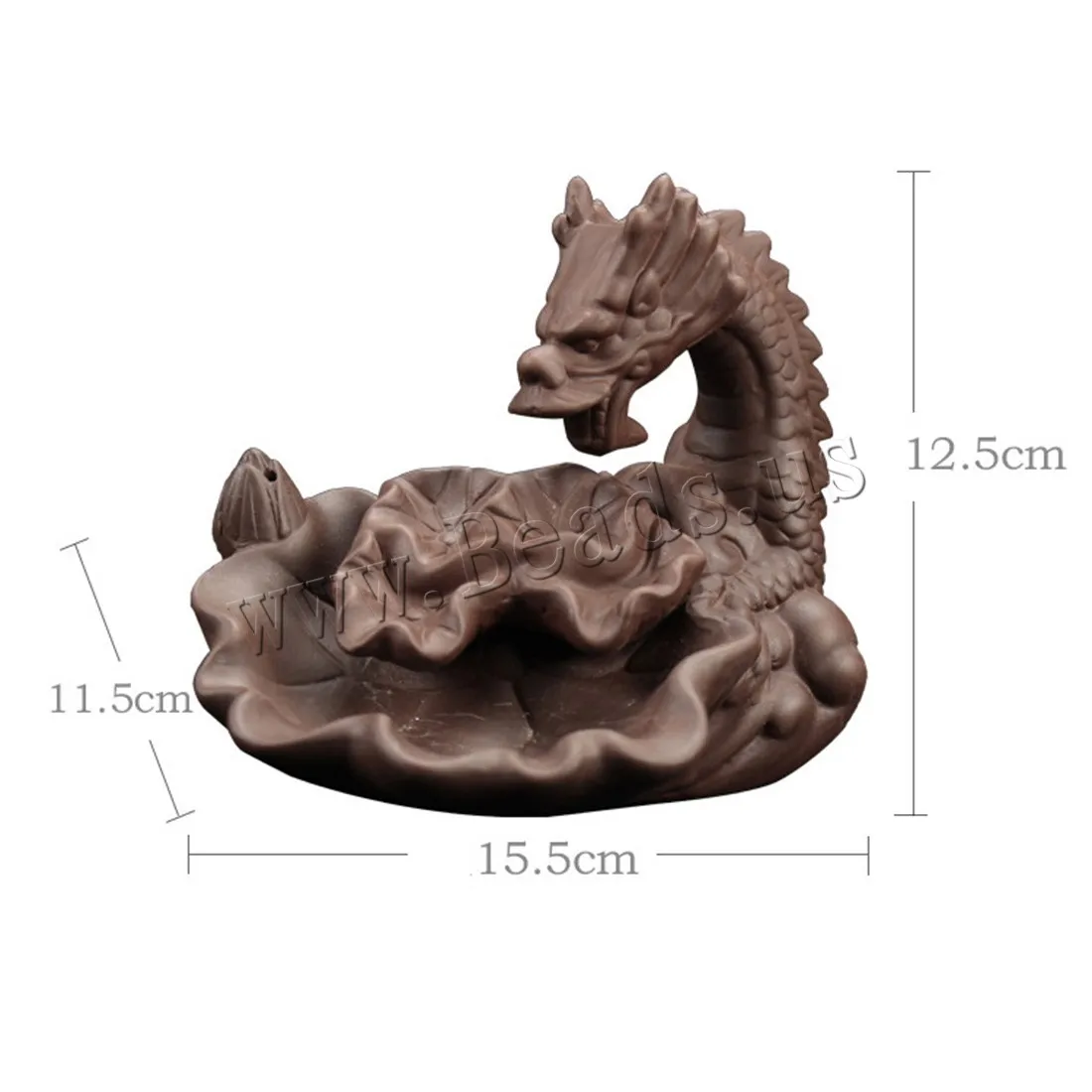 Traditional Chinese Dragon Incense Burner Smoke Waterfall Backflow Incense Burner Ceramic Incense Holder + 10pcs Incense Cones