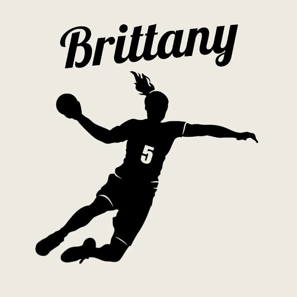

Handball Player Wall Decal Custom Girl Name and Number WALL STICKER Personalized Vinyl Sticker Decor Home Decoration