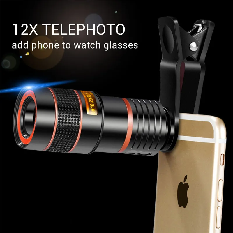 TURATA клип 8X 12X зум Мобильный телефон Телескоп объектив телефото внешний объектив для смартфонов для iPhone Samsung; Huawei Xiaomi