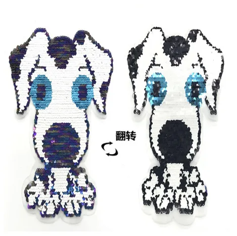 Новые нашивки DIY Вышивка аппликационный костюм украшение милая собака трансформированные блестки