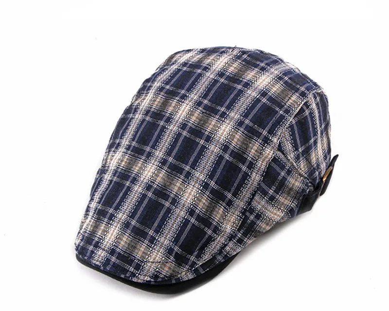 Модные шляпы весна-осень для мужчин клетчатые хлопковые береты кепки s Gorras Planas Boinas плоская кепка регулируемые береты Casquette
