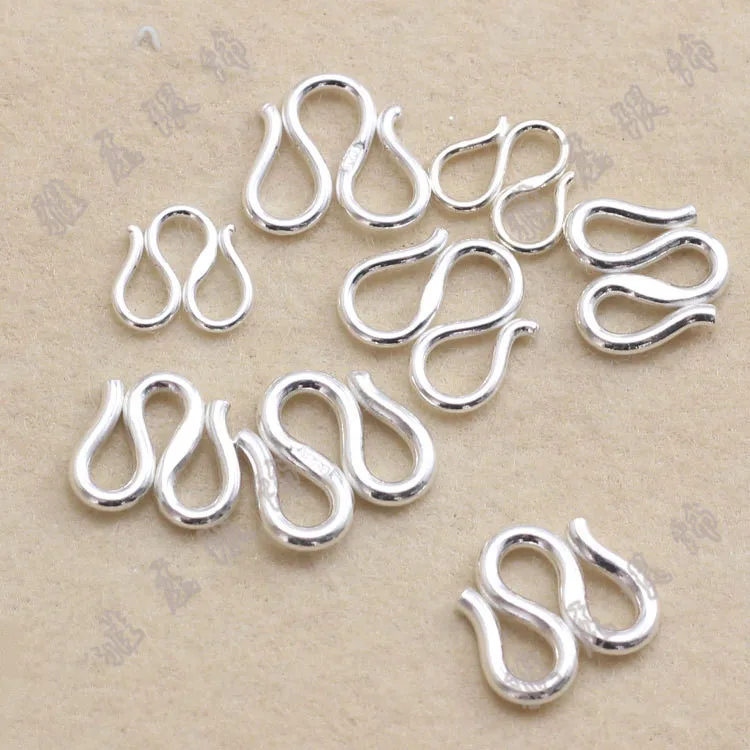 S hook clasp 5 Sets 10pcs S toggle,silver S hook clasp,jewelry hook clasp
