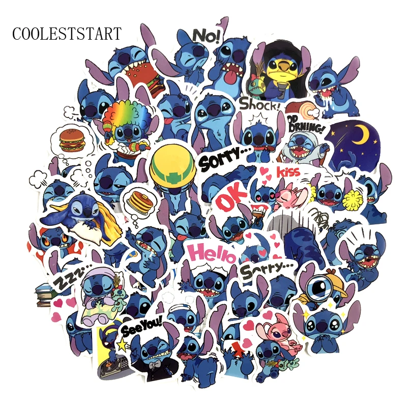 

50 Pcs/Set Cartoon Cute Lovely Stitch Stickers For Scrapbooking Creative Luggage Laptop Phone Notebook Pegatinas sticker