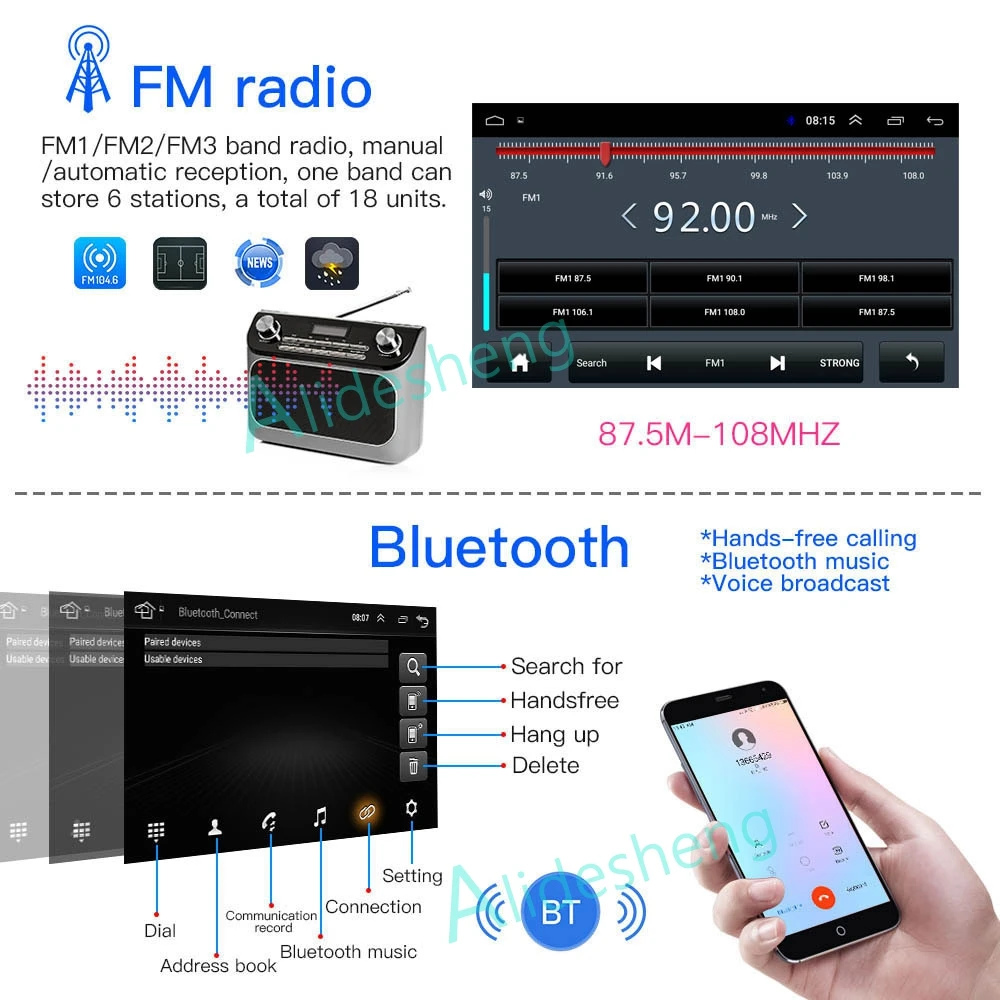 2 din Carplay/Auto 안드로이드 13 Toyota COROLLA yaris CAMRY RAV4 2DIN GPS 네비게이션 스테레오 비디오 플레이어 용 범용 차량용 라디오
