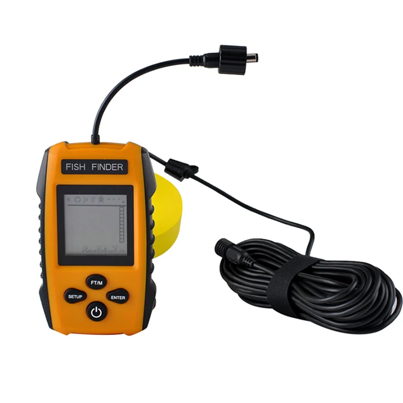 Hot 100 متر عمق الاستشعار fishfinder محمولة سونار السمك مكتشف إنذار lcd transduce