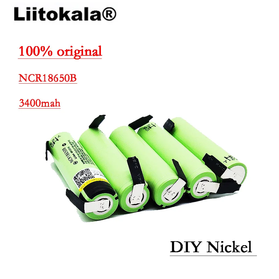 5 шт./лот LiitoKala 100% новый Оригинальный NCR18650B 3 7 в 3400 мАч 18650 литиевая аккумуляторная