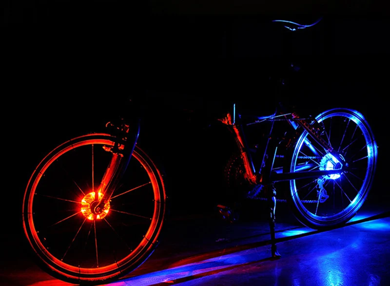 Clearance 2pcs Cycling Lights Waterproof MTB Road Bicycle Hubs Light Warning Front Rear Spoke Wheel Decoration Safety Bike Lamp LT0090 7