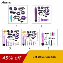 20Psc Vibrator & Anal Plugs Adult Sex Product Kit With Ring Finger Massager BDSM Slave Bandage Flirt Games Sex Toys For Couples