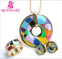 RED SNAKE Great Discounts Fashion Brand Product Zinc Alloy Golden Color Enamel Jewelry Set 1set necklace