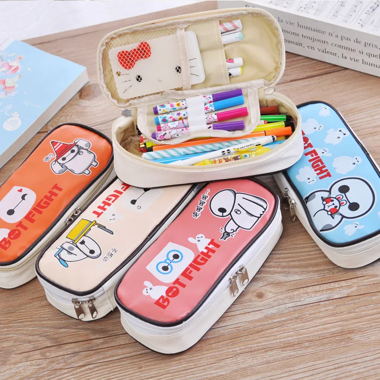 Школьные принадлежности продвижение Papeleria Trousse школьников Stylo корейский стиль Kawaii Big Hero Baymax Карандаш Чехол коробка гелевая ручка