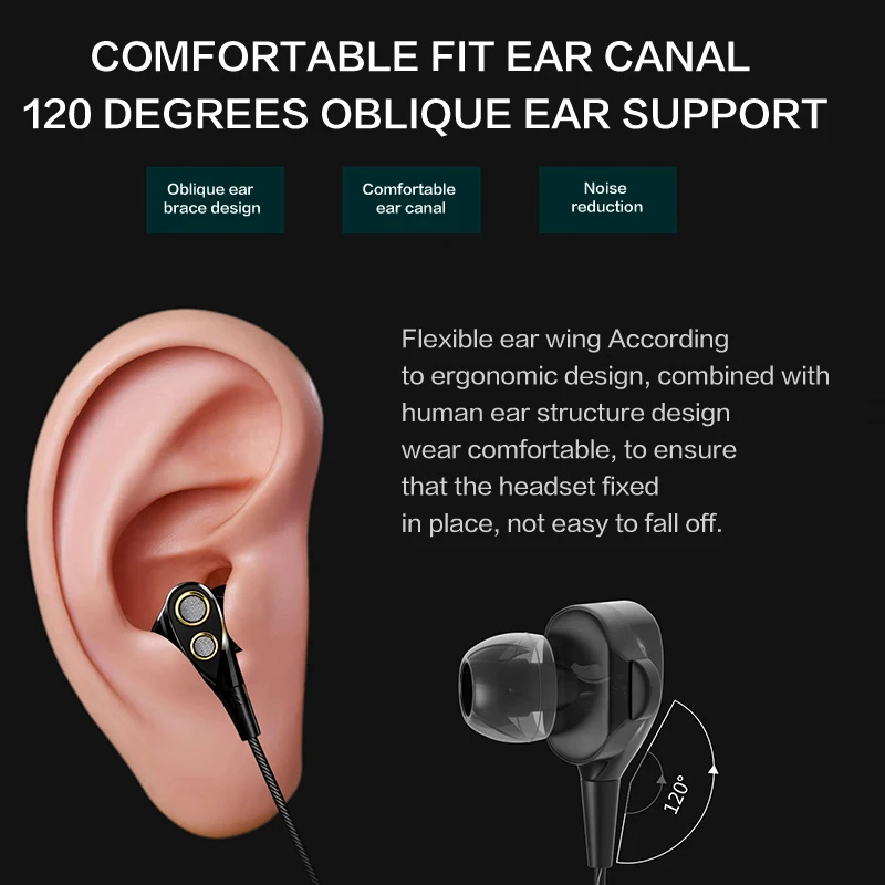 CBAOOO DT100 Bluetooth Earphone Wireless Headphone Sport Bluetooth Headset with Mic Bass Stereo Earbuds Noise reduction earpiece