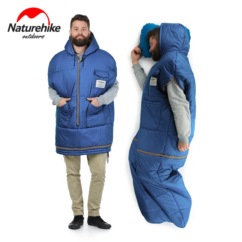 Naturehike куртка стиль съемный спальный мешок Мумия с карманом 380 Т нейлон