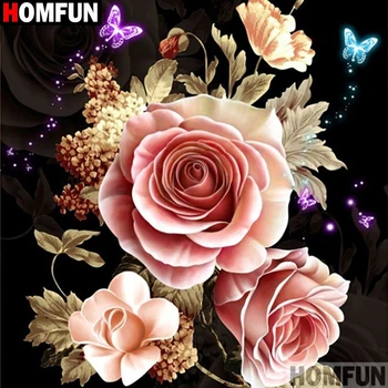 

HOMFUN Full Square/Round Drill 5D DIY Diamond Painting "Flower landscape" 3D Embroidery Cross Stitch 5D Home Decor A17656