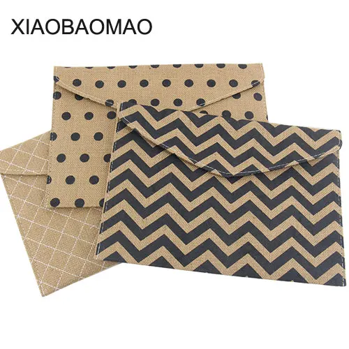 

Advanced linen A4 file bag document organizer buckle office stationery folder paper pen storage Filing Meeting Bags