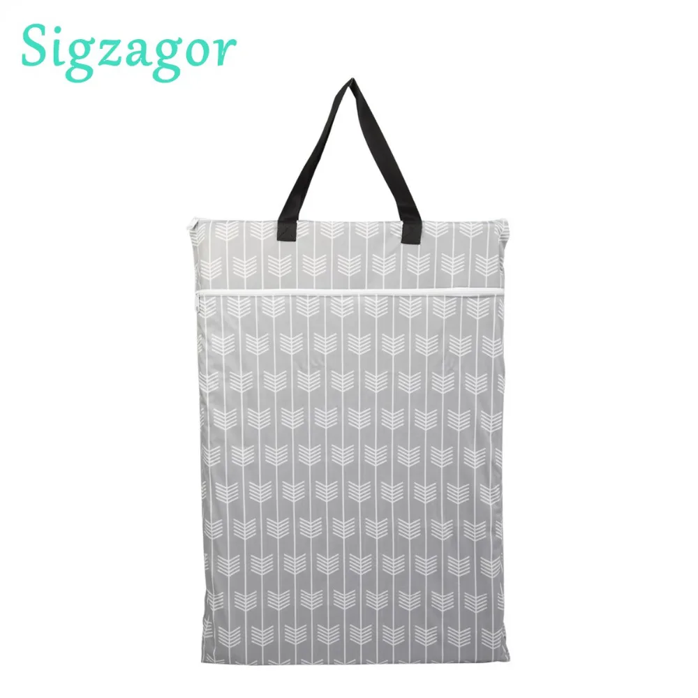 

[Sigzagor]8 Large Hanging Wet/Dry Pail Bags for Cloth Diapers,Inserts,Nappy,Laundry With Two Zippered Waterproof,Reusable,Owl