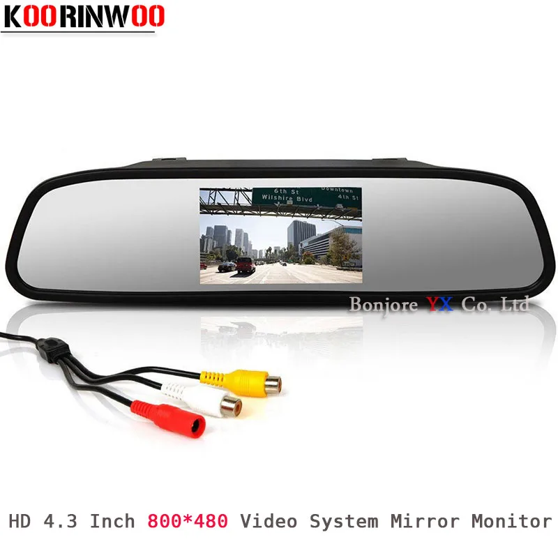 Koorinwoo Высокое разрешение 4 3 дюймов Зеркало монитор tft lcd 800*480 парковочная видео