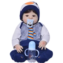 Limited Edition 23 Inch Reborn Baby Doll Toys 57 Cm Full Silicone Vinyl Realistic Newborn Babies For Boys Kid Holiday Present