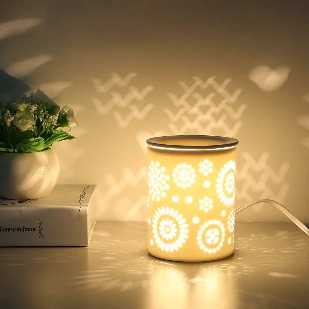 Ceramic Sunflower Pattern Oil Warmer Electric Incense Wax Tart