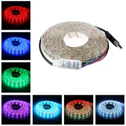 IP65 180LED 3 м RGB USB Светодиодные ленты свет DC5V ТВ Задний план Освещение Водонепроницаемый cuttable с USB кабель SMD5050 Подсветка полосы