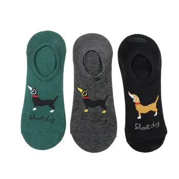 

1 Pair Cartoon Animal Dachshund Dog Cotton Socks Men Summer Invisible No Show Socks