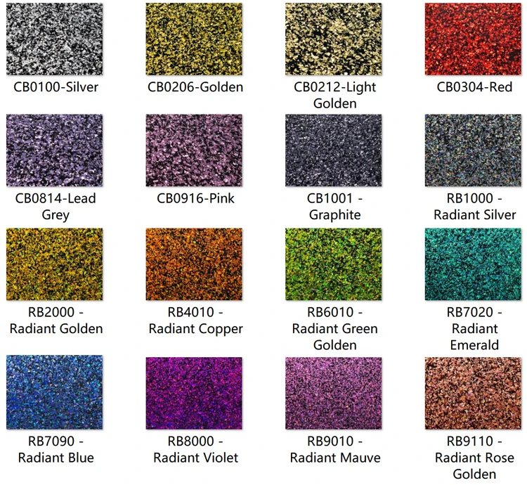 Полный набор акриловых(PMMA) односторонних массивных сверкающих листов, 98 мм x 98 мм x 2,5 мм(Д x Ш x В), 16 цветов/комплект