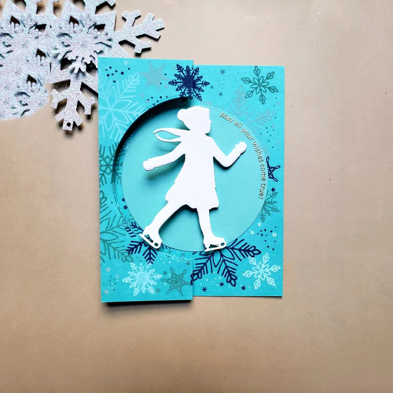 

JC Metal Cutting Dies for Scrapbooking Stencil Craft Skiing Child Cut Die Album Embossing Folder Card Make Paper Photo Template