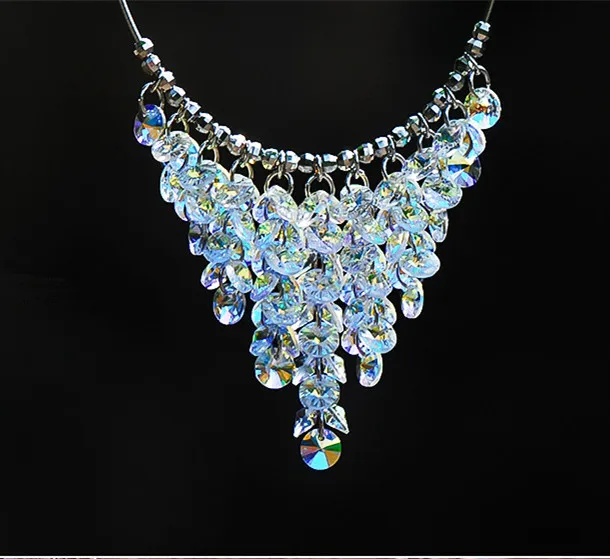 

Austrian crystal is designed to design a triangle necklace with a $925 sterling silver chain necklace