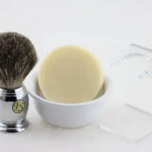 FS-набор для бритья, Смешанная кисть шерсть барсука 20 мм,#6 белая керамическая кружка, мыло для бритья, прозрачная подставка# AMS2019002