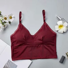 Сексуальное съемное нижнее белье, женские эластичные трикотажные топы с завязками на шее, нижнее белье, облегающее нижнее белье, топы, сексуальный жилет, нижнее белье