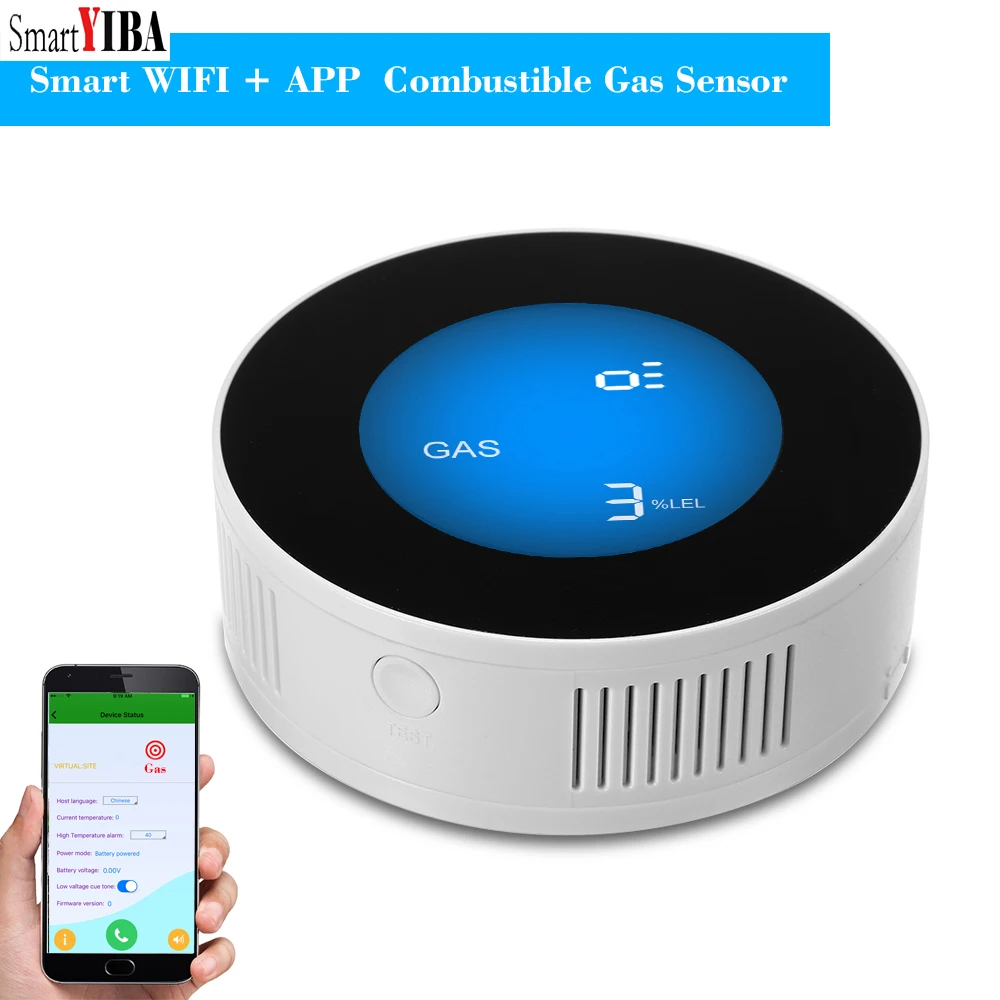 SmartYIBA Wi-Fi горючий газ детектора Высокая чувствительность смартфон приложение Беспроводной детектор газа дома Кухня сигнализация утечки