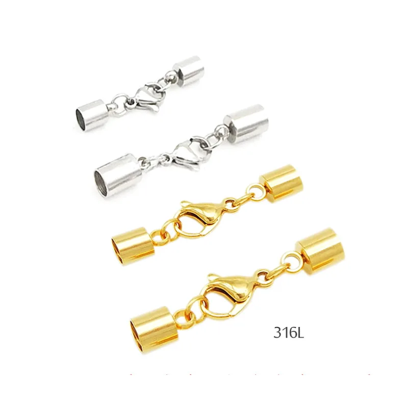 6.0mm Diameter Chain Buckle Connector 316L Stainless Steel Lobster Clasp Connectors Set For