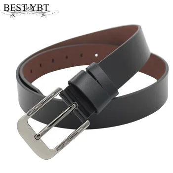 

Best YBT Men leather belt Men Fashion designer Alloy Pin Buckle belt casual solid simple business men Imitation leather belt