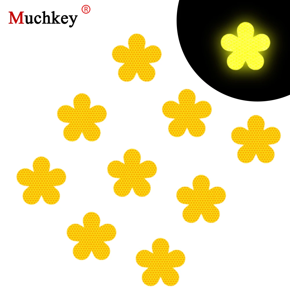 

10Pcs Petal shape Reflective Strips Car Self Adhesive Reflector Stickers Motorcycle Bicycle Funny Decoration Decals