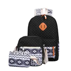 Комплект печати холст рюкзак средней школы сумки альпинизмом Для женщин симпатичные легкие книжные сумки для девочек-подростков рюкзак