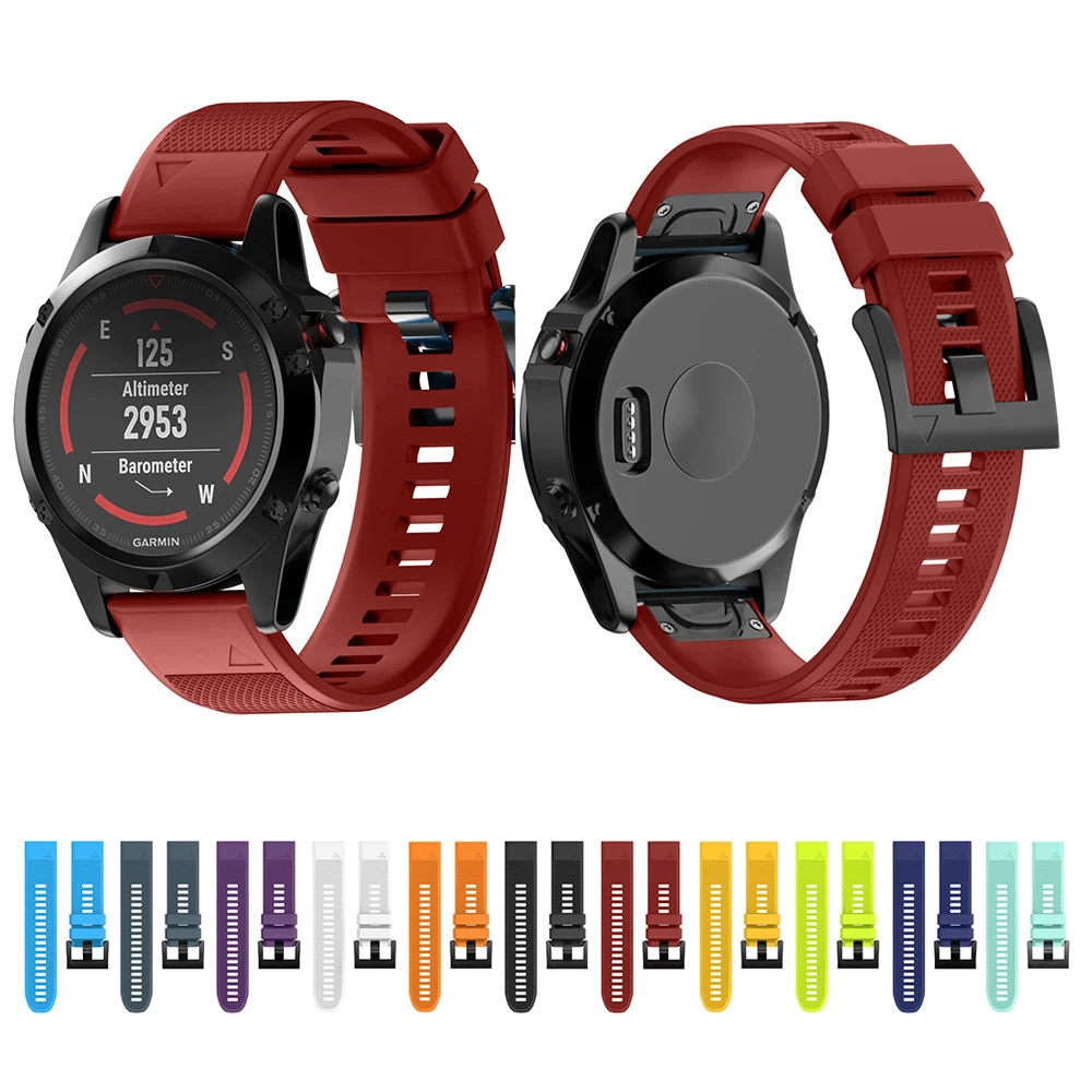 

22mm For Garmin Fenix 5 Garmin Forerunner935 Watch Band Sports Smart Watch Pure Color Easy-dismount Silicone Watch Belt