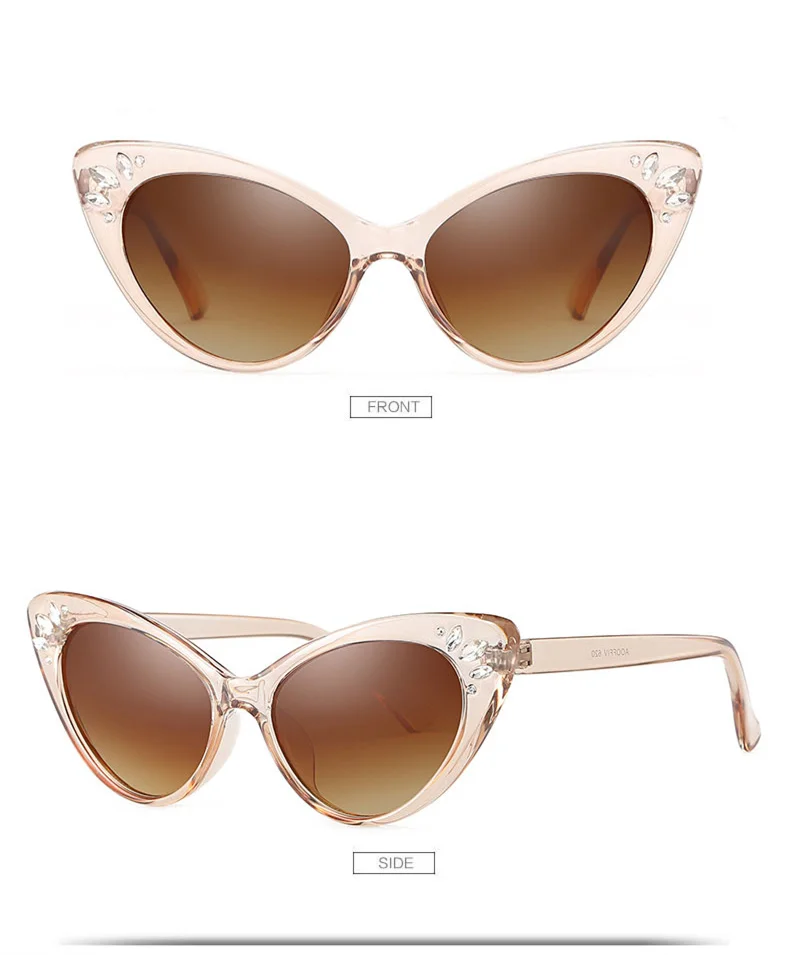 YOOSKE роскошные стразы Солнцезащитные очки женские солнцезащитные очки «кошачий глаз» женские сексуальные розовые винтажные хрустальные солнечные очки Оттенки для женщин